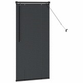 vidaXL Raamblind met gordijnen Zwart Aluminium