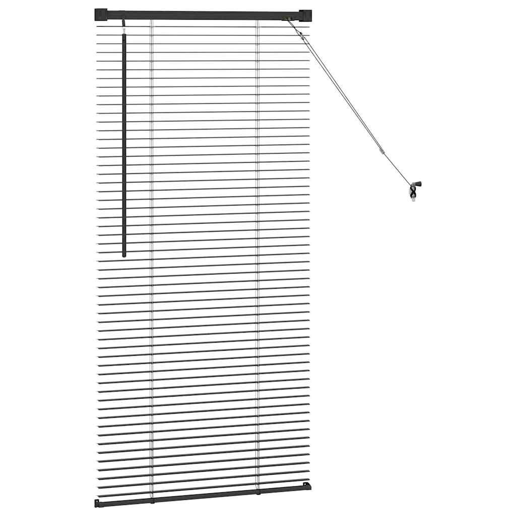 vidaXL Raamblind met gordijnen Zwart Aluminium