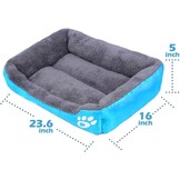 powerking Hondenbed, waterdichte mat voor huisdieren en slaapkussen voor kat en kleine puppy, zacht en wasbaar (blauw)