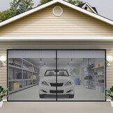 VEVOR Garagedeurscherm, 5,5 x 2,1 m voor 2 auto's, 2,6 kg zwaar glasvezelgaas voor snelle instap met zelfsluitende magneet en verzwaarde bodem, kinder-/huisdiervriendelijk, eenvoudig te installeren en