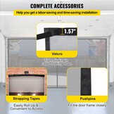 VEVOR Garagedeurscherm, 5,5 x 2,1 m voor 2 auto's, 2,6 kg zwaar glasvezelgaas voor snelle instap met zelfsluitende magneet en verzwaarde bodem, kinder-/huisdiervriendelijk, eenvoudig te installeren en