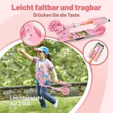 TENBOOM Kinderstep voor kinderen, 6 jaar, met 2 oplichtende leds, 3 jaar, meisjes en jongens, inklapbaar, in hoogte verstelbaar, achterwielrem, step voor 3 tot 10 jaar