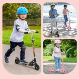 TENBOOM Kinderstep voor kinderen, 6 jaar, met 2 oplichtende leds, 3 jaar, meisjes en jongens, inklapbaar, in hoogte verstelbaar, achterwielrem, step voor 3 tot 10 jaar