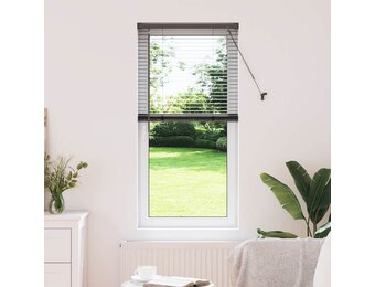vidaXL Raamblind met gordijnen Zwart Aluminium