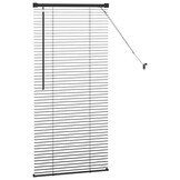vidaXL Raamblind met gordijnen Zwart Aluminium