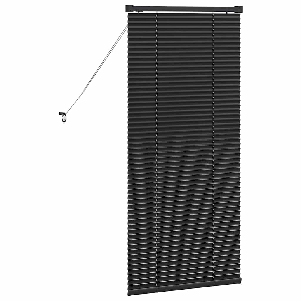 vidaXL Raamblind met gordijnen Zwart Aluminium