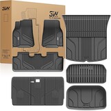 3W Vloermatten voor Tesla Model Y 2020-2024, Set van 9 Stuks, Premium TPE Automatten en Kofferbakmatten voor Alle Seizoenen, Antislip en Waterdicht, Accessoires voor Model Tesla