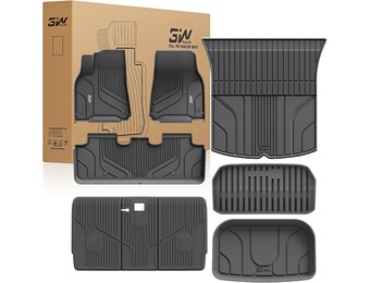 3W Vloermatten voor Tesla Model Y 2020-2024, Set van 9 Stuks, Premium TPE Automatten en Kofferbakmatten voor Alle Seizoenen, Antislip en Waterdicht, Accessoires voor Model Tesla