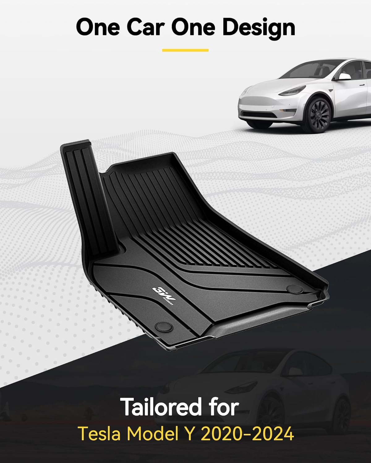 3W Vloermatten voor Tesla Model Y 2020-2024, Set van 9 Stuks, Premium TPE Automatten en Kofferbakmatten voor Alle Seizoenen, Antislip en Waterdicht, Accessoires voor Model Tesla