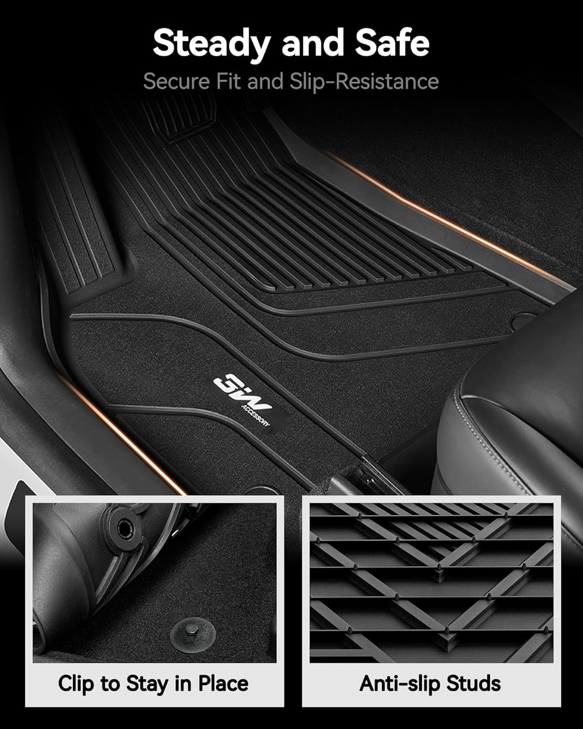 3W Vloermatten voor Tesla Model Y 2020-2024, Set van 9 Stuks, Premium TPE Automatten en Kofferbakmatten voor Alle Seizoenen, Antislip en Waterdicht, Accessoires voor Model Tesla