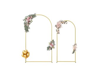 VEVOR Bruiloftsboog Set 2-delig Goud 220 cm en 180 cm - Decoratieve Achtergrond voor Feesten