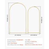 VEVOR Bruiloftsboog Set 2-delig Goud 220 cm en 180 cm - Decoratieve Achtergrond voor Feesten