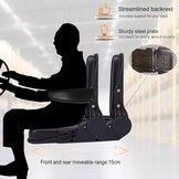 Universele waterdichte tractorstoel, 30-180 graden verstelbare sleepstoel, bestuurdersstoel met armleuning, zwart PU-leer, vorkheftruck voor de meeste mechanische stoelen (armleuningen)