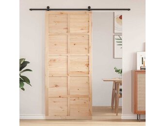 vidaXL Schuifdeur Bruin 80 x 210 cm Massief grenenhout