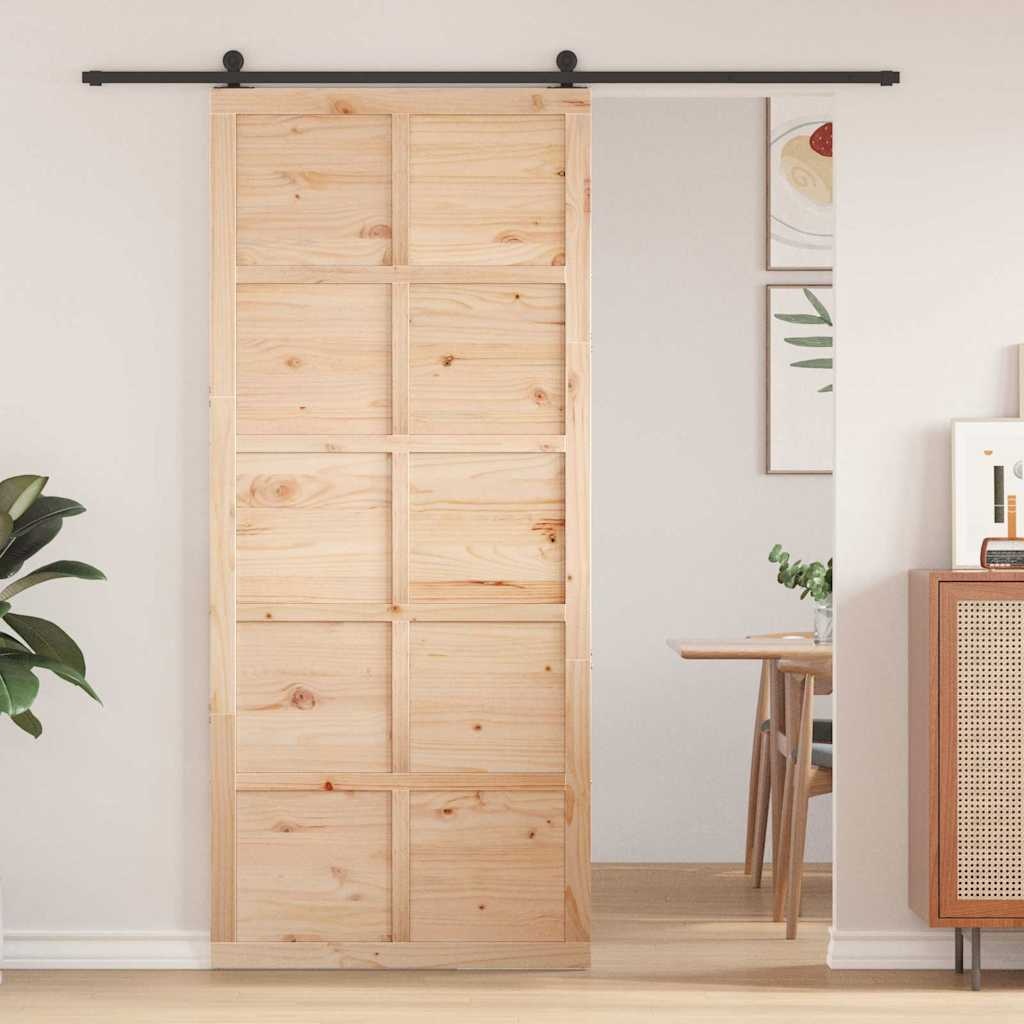 vidaXL Schuifdeur Bruin 80 x 210 cm Massief grenenhout