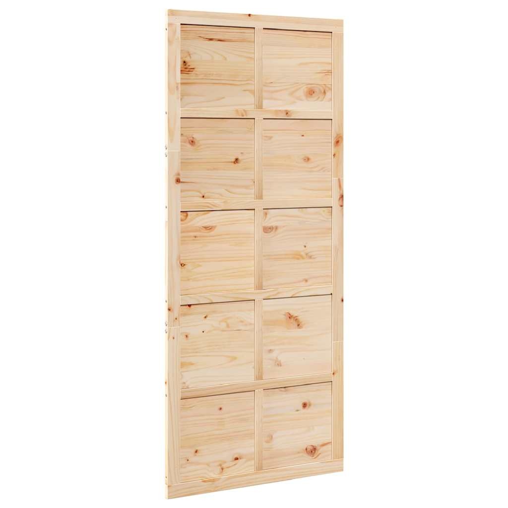 vidaXL Schuifdeur Bruin 80 x 210 cm Massief grenenhout