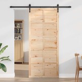 vidaXL Schuifdeur Bruin 80 x 210 cm Massief grenenhout