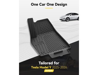 3W Set 4 Vloermatten voor Tesla Model Y Juniper 2025 2026 en kofferbakmat, Met Hondvriendelijke Functie, Thorex™-Vloermatten voor Alle Weersomstandigheden, Antislip en Waterdicht, Auto-Accessoires - Maat 1)Model Y Juniper|25|Set 4 Matten