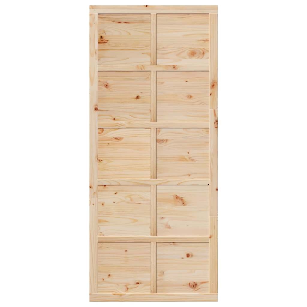 vidaXL Schuifdeur Bruin 80 x 210 cm Massief grenenhout