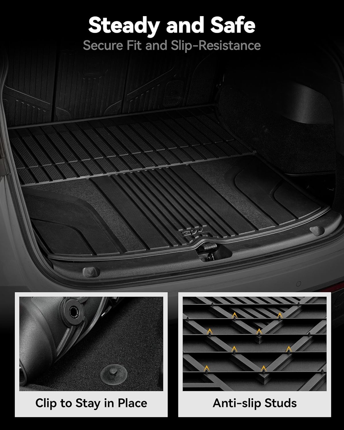 3W Set 4 Vloermatten voor Tesla Model Y Juniper 2025 2026 en kofferbakmat, Met Hondvriendelijke Functie, Thorex™-Vloermatten voor Alle Weersomstandigheden, Antislip en Waterdicht, Auto-Accessoires - Maat 1)Model Y Juniper|25|Set 4 Matten