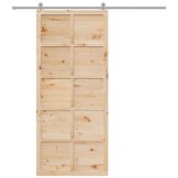 vidaXL Schuifdeur Bruin 80 x 210 cm Massief grenenhout