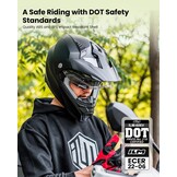 ILM Motorhelm Heren Dames Motorcross Helm Motorfiets Volgelaatshelm ATV Dirt Bike ECE Model-606V - Maat M