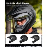 ILM Motorhelm Heren Dames Motorcross Helm Motorfiets Volgelaatshelm ATV Dirt Bike ECE Model-606V - Maat M