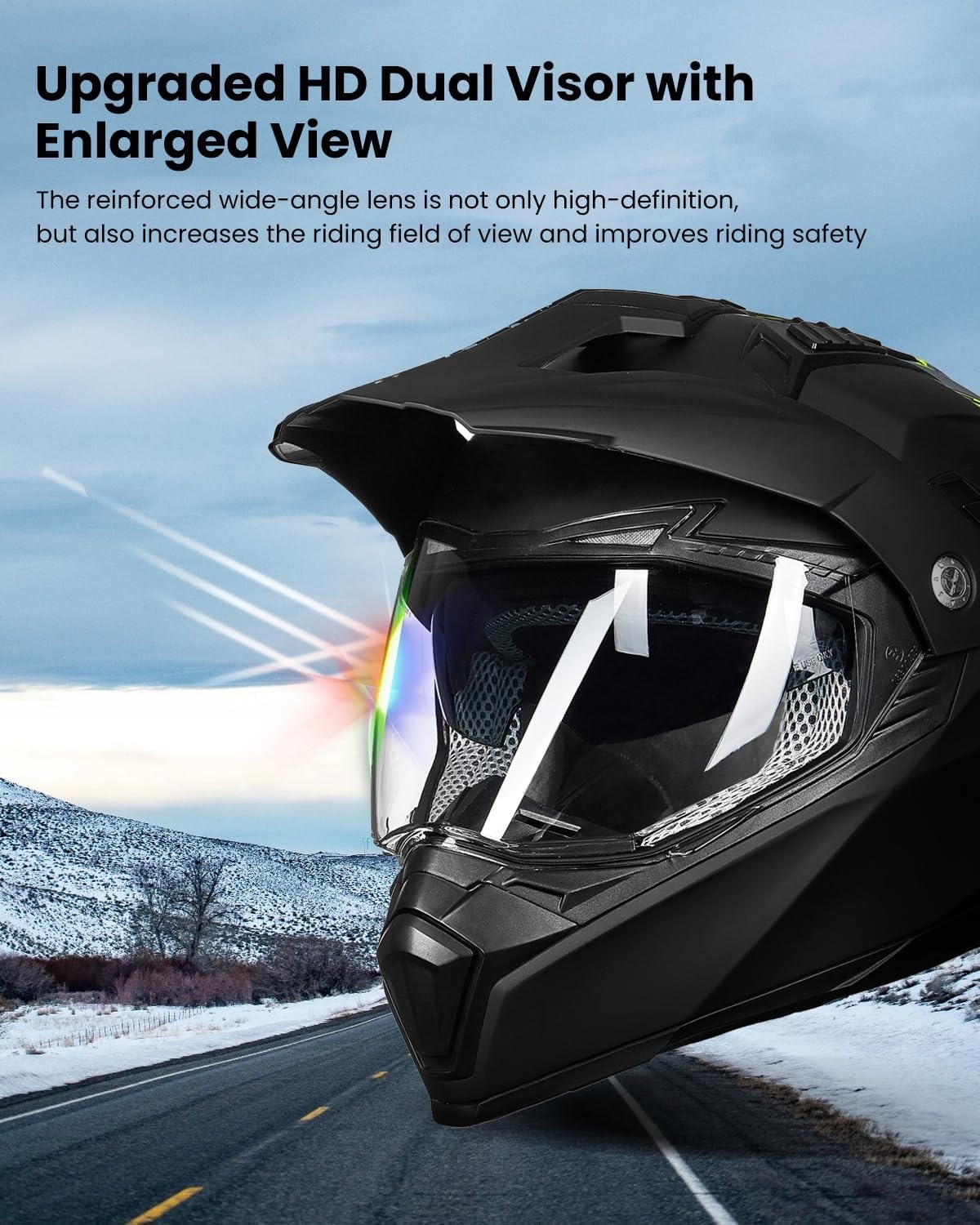 ILM Motorhelm Heren Dames Motorcross Helm Motorfiets Volgelaatshelm ATV Dirt Bike ECE Model-606V - Maat M