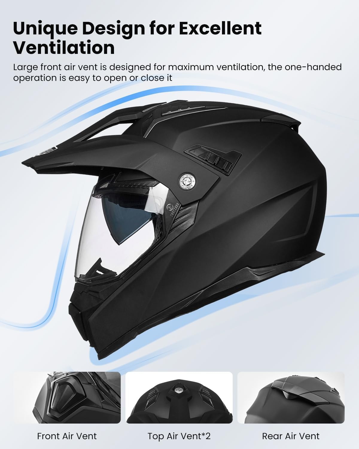 ILM Motorhelm Heren Dames Motorcross Helm Motorfiets Volgelaatshelm ATV Dirt Bike ECE Model-606V - Maat M