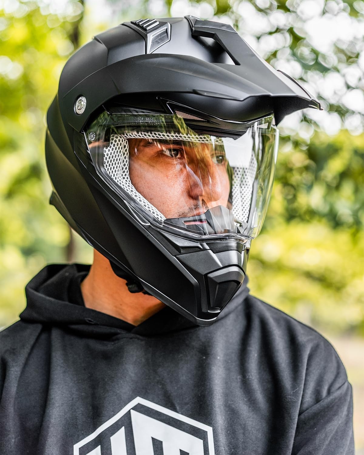 ILM Motorhelm Heren Dames Motorcross Helm Motorfiets Volgelaatshelm ATV Dirt Bike ECE Model-606V - Maat M