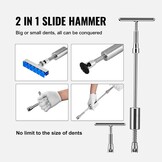 VEVOR 107-delige reparatieset voor deuken zonder verf, met goudkleurige lifter, brugtrekker, glijhamer, zuignap, stoomreiniger voor auto's