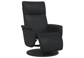 Verstelbare Fauteuil met Voetensteun - Kunstleer Zwart - 59% Korting
