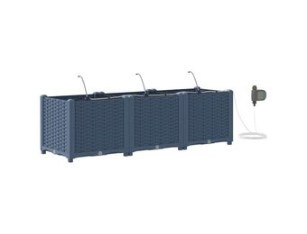 vidaXL Tuinplantbakken Grijs 120 x 40 x 37.5 cm Staal