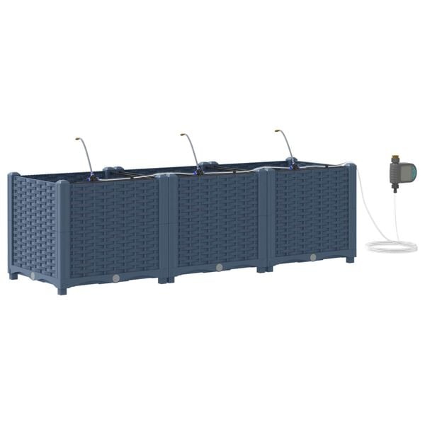 vidaXL Tuinplantbakken Grijs 120 x 40 x 37.5 cm Staal