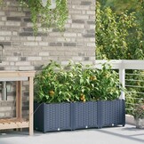 vidaXL Tuinplantbakken Grijs 120 x 40 x 37.5 cm Staal