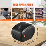 VEVOR Bluetooth label printer, HD (300DPI) DHL label printer, automatic label recognition, supports Windows/MacOS/Linux/Chromebook, suitable for Amazon, Ebay, Etsy, etc