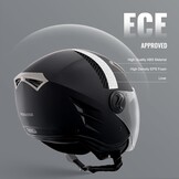 VEVOR Motorcycle Helmet, 3/4-Face, Smart Street ABS & High Density Helmet with Bluetooth Slot & Interchangeable Lens, DOT Approved Comfortable Motocross Helmet, Fit for Youth & Adults