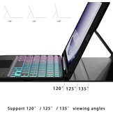 Hoes voor Galaxy Tab A9+, met toetsenbord, doe-het-zelf, 3-zones, 7-kleurige verlichting, afneembaar trackpad, tabletcover, Duits QWERTZ-lay-out, toetsenbord met penhouder voor Samsung Galaxy Tab A9