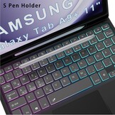 Hoes voor Galaxy Tab A9+, met toetsenbord, doe-het-zelf, 3-zones, 7-kleurige verlichting, afneembaar trackpad, tabletcover, Duits QWERTZ-lay-out, toetsenbord met penhouder voor Samsung Galaxy Tab A9