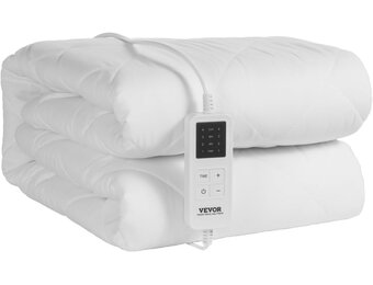 VEVOR Elektrische Matrasverwarmer - 150 x 80 cm - Wit - Met Timer en 4 Warmtestanden