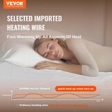 VEVOR Elektrische Matrasverwarmer - 150 x 80 cm - Wit - Met Timer en 4 Warmtestanden