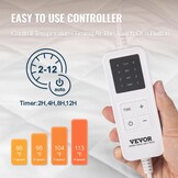 VEVOR Elektrische Matrasverwarmer - 150 x 80 cm - Wit - Met Timer en 4 Warmtestanden