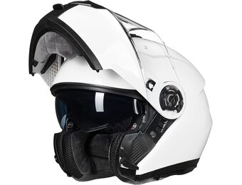 ILM Modulaire Integraalhelm 159 Witt voor Volwassenen, Maat L, met Dubbel Vizier en DOT Keurmerk