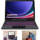 ROOFEI Toetsenbordhoes voor Galaxy Tab S9 FE 10,9 inch/S9 11 inch: 7-kleurige verlichting Duits QWERTZ-lay-out toetsenbord met touchpad | Tab S9 2023 draadloos toetsenbord beschermhoes met S Pen