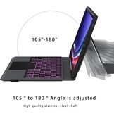 Toetsenbordhoes met Touchpad voor Samsung Tab S9 FE/S9 (QWERTZ, RGB) - 56% Korting!