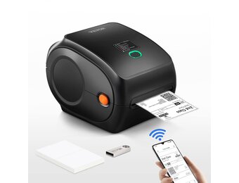 VEVOR Bluetooth label printer, HD (300DPI) DHL label printer, automatic label recognition, supports Windows/MacOS/Linux/Chromebook, suitable for Amazon, Ebay, Etsy, etc