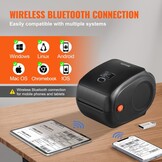 VEVOR Bluetooth label printer, HD (300DPI) DHL label printer, automatic label recognition, supports Windows/MacOS/Linux/Chromebook, suitable for Amazon, Ebay, Etsy, etc