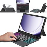 Hoes met QWERTZ Toetsenbord voor Samsung Galaxy Tab A9 Plus 11 Inch met Trackpad en Verstelbare Kickstand - Grijs