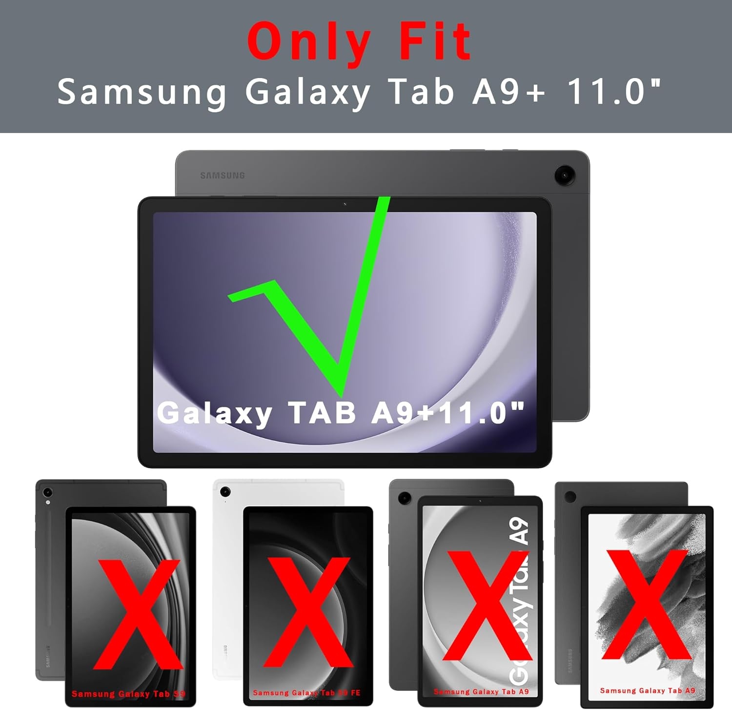 Hoes met QWERTZ Toetsenbord voor Samsung Galaxy Tab A9 Plus 11 Inch met Trackpad en Verstelbare Kickstand - Grijs