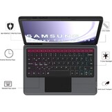 Hoes met QWERTZ Toetsenbord voor Samsung Galaxy Tab A9 Plus 11 Inch met Trackpad en Verstelbare Kickstand - Grijs